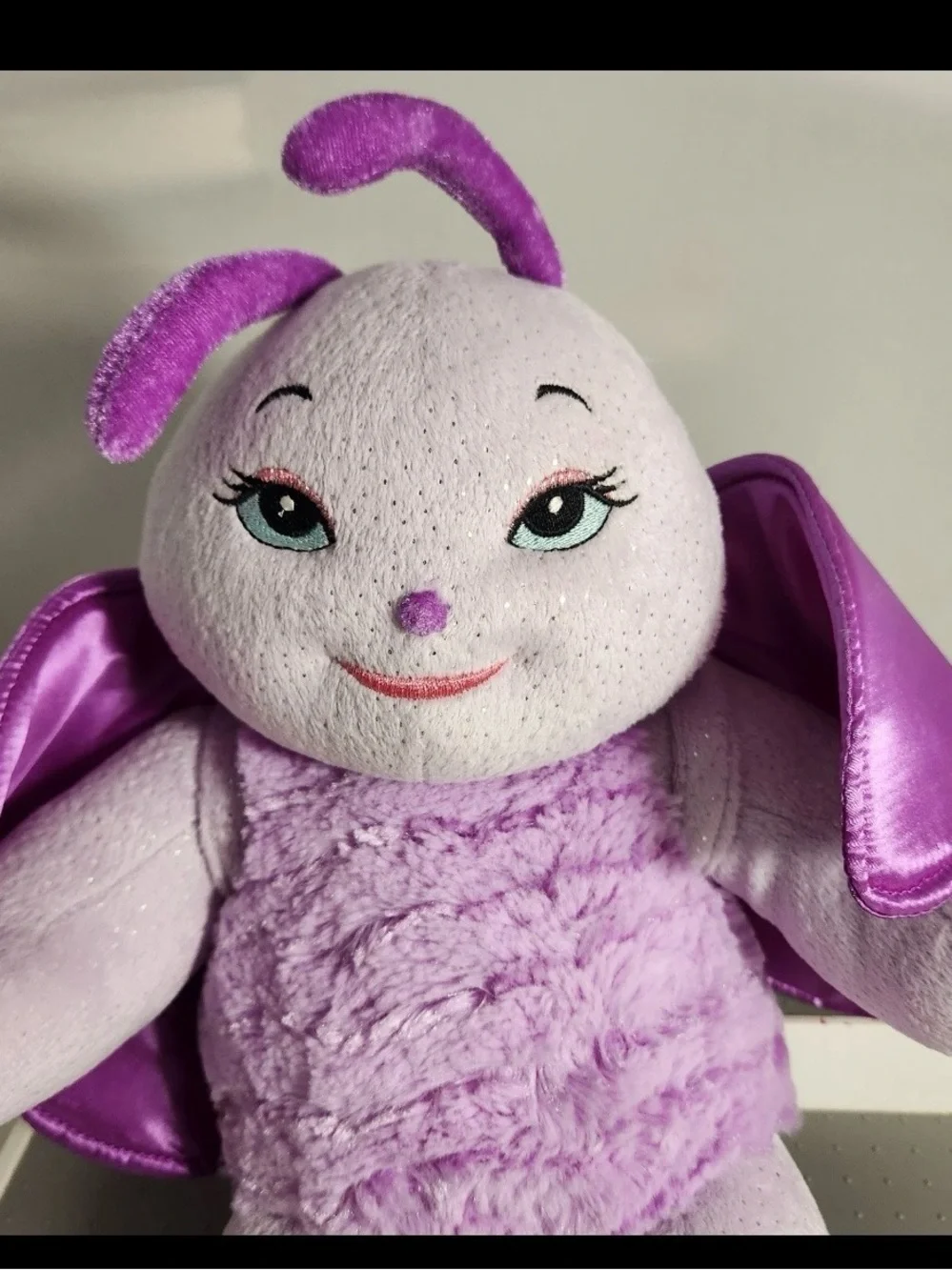 NWT BAB Build A Bear Purple Sparkle Lightening Bug 18” With Removable Wings